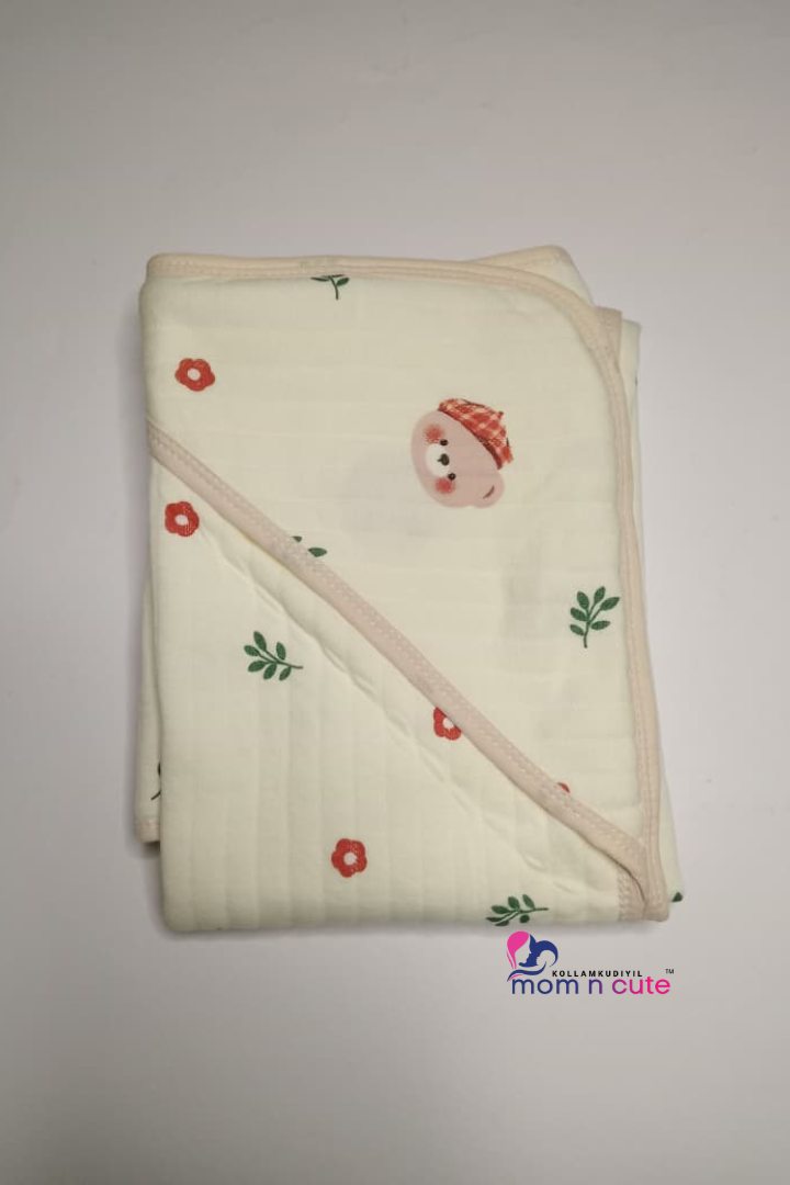 Muslin Hooded Blanket Ivory