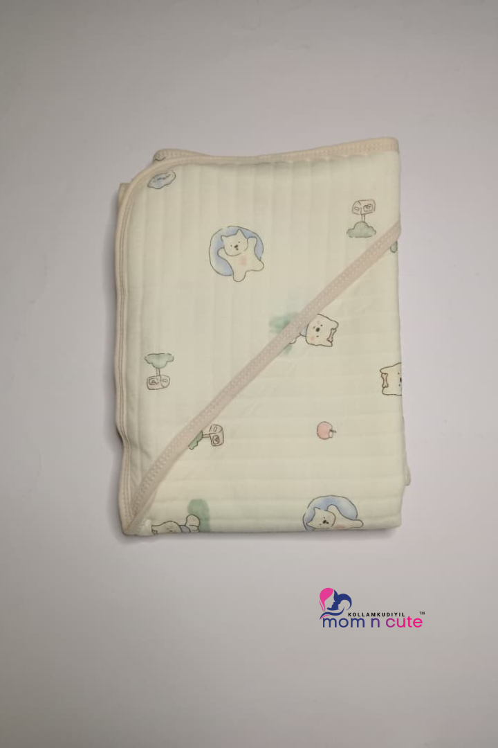 Muslin Hooded Blanket Ivory