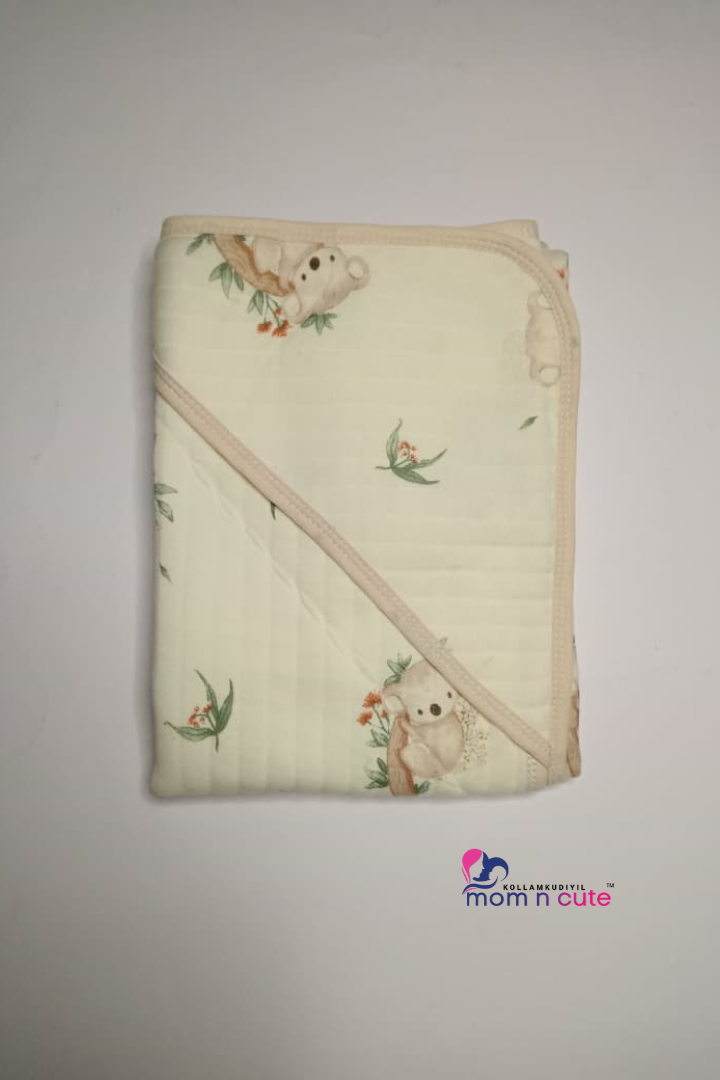 Muslin Hooded Blanket Ivory