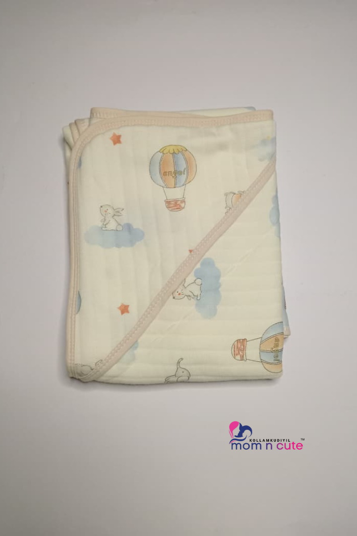 Muslin Hooded Blanket Ivory