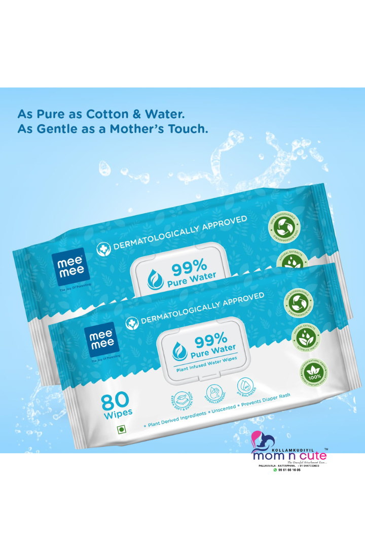Mee Mee Pure Water Wipes - 2 PC COMBO - 160PC
