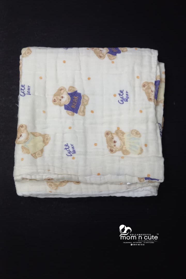 CRINKLED MUSLIN BLANKET - WITHOUT BORDER - 6LAYERED