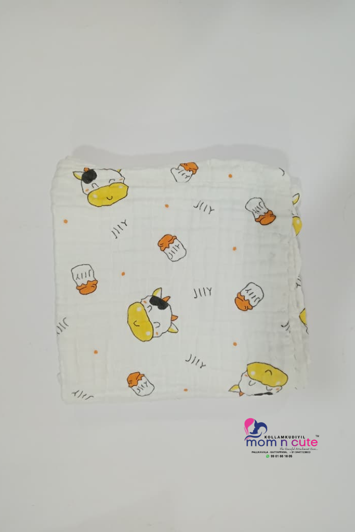 CRINKLED MUSLIN BLANKET - WITHOUT BORDER - 6LAYERED