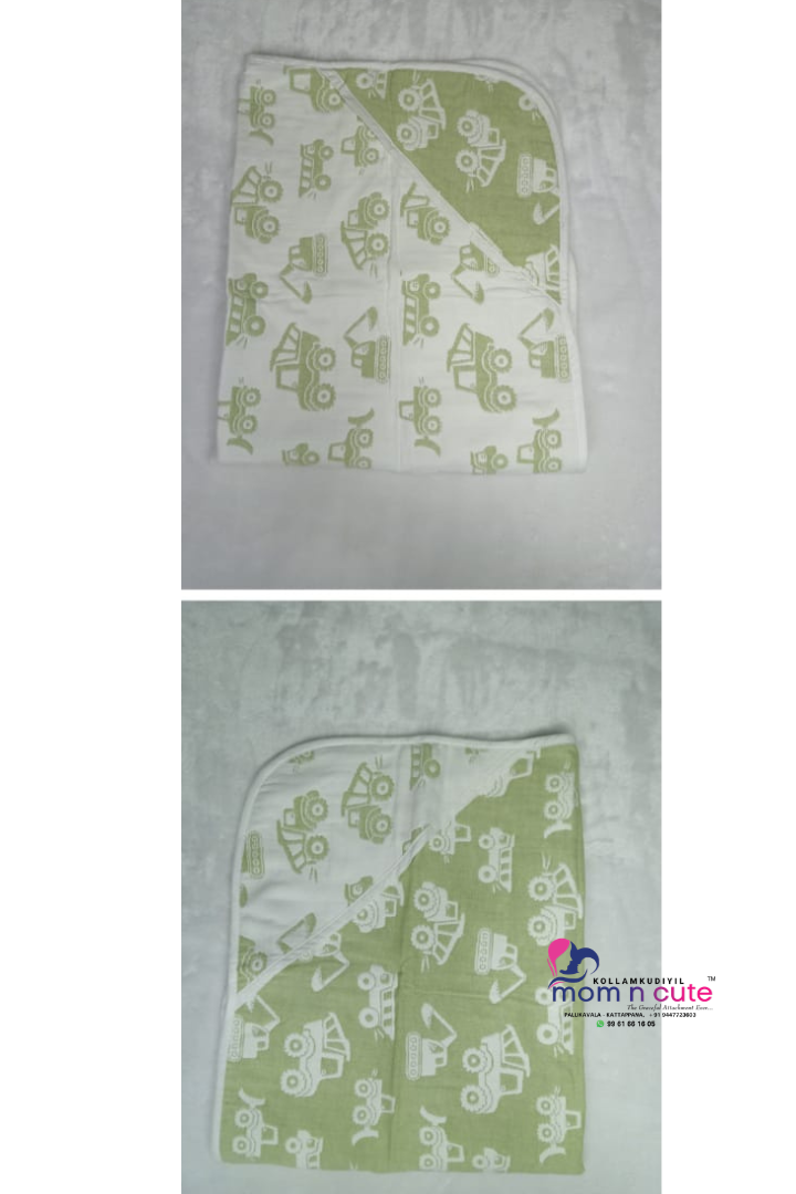 Premium Cotton Dual Hooded Baby Wrapper