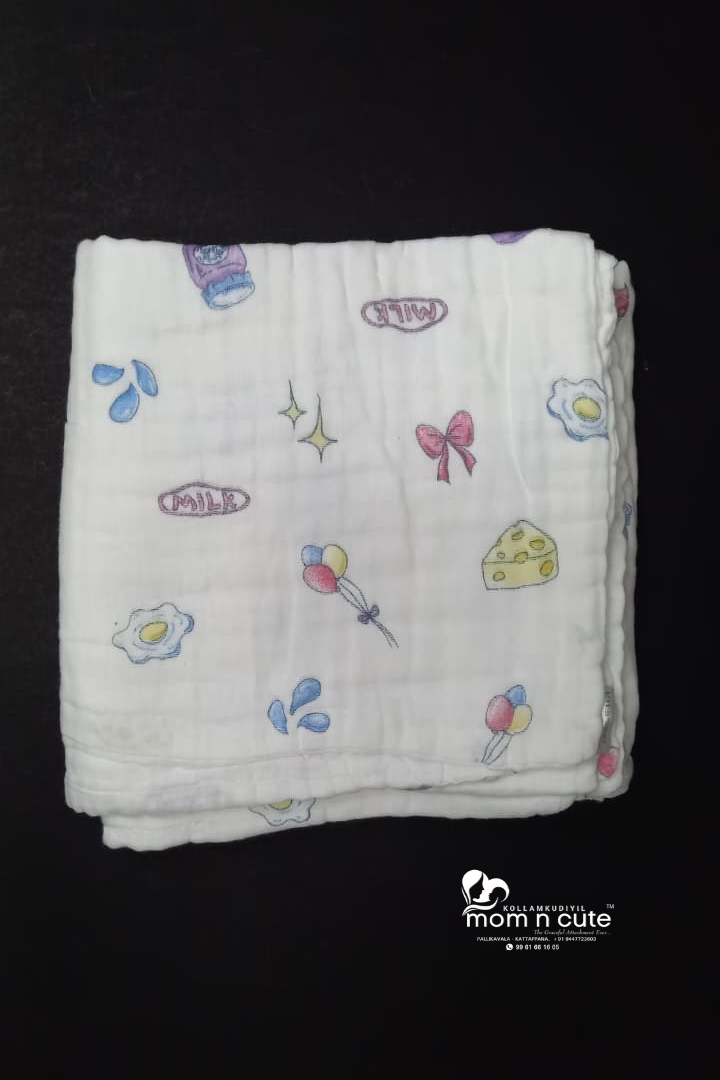 CRINKLED MUSLIN BLANKET - WITHOUT BORDER - 6LAYERED