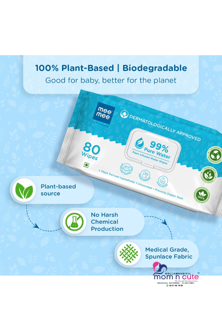 Mee Mee Pure Water Wipes - 2 PC COMBO - 160PC