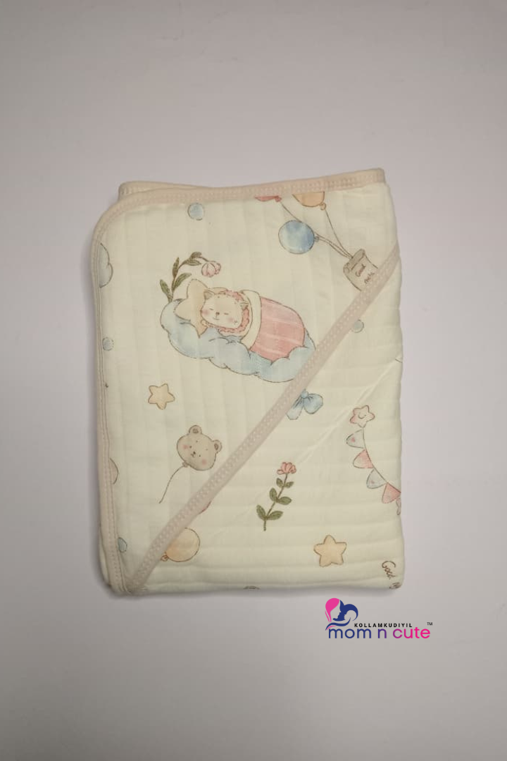 Muslin Hooded Blanket Ivory