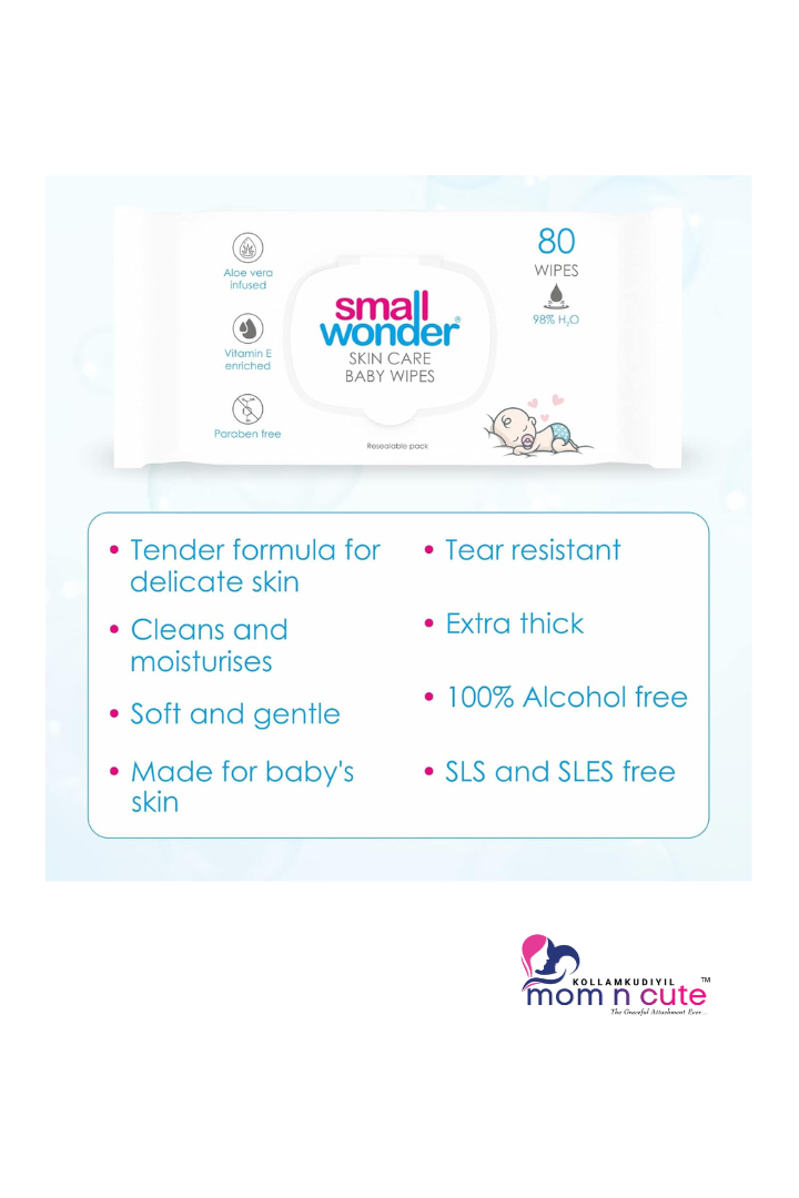 Small Wonder Skin Care Baby Wipes (Pack of 3)(240 Wipes)