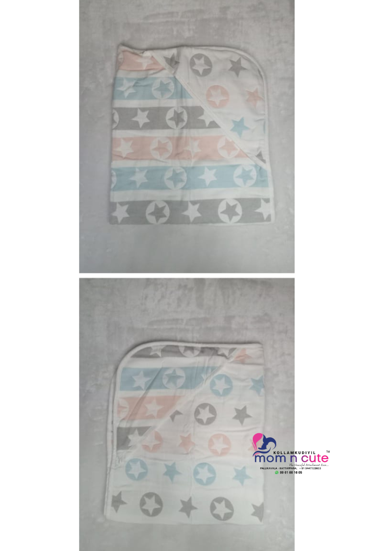 Premium Cotton Dual Hooded Baby Wrapper