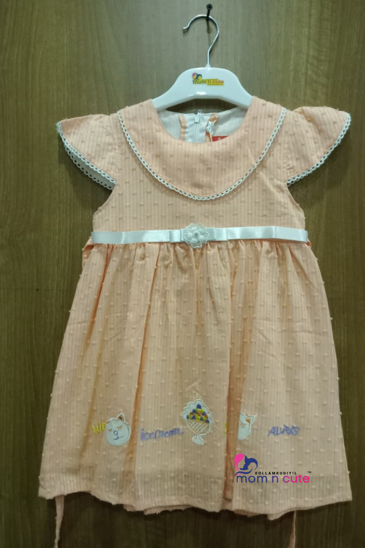 Elegant Peach Baby Frock