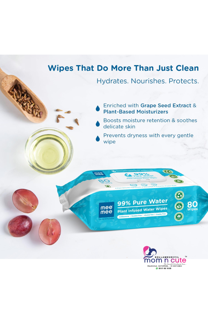 Mee Mee Pure Water Wipes - 2 PC COMBO - 160PC