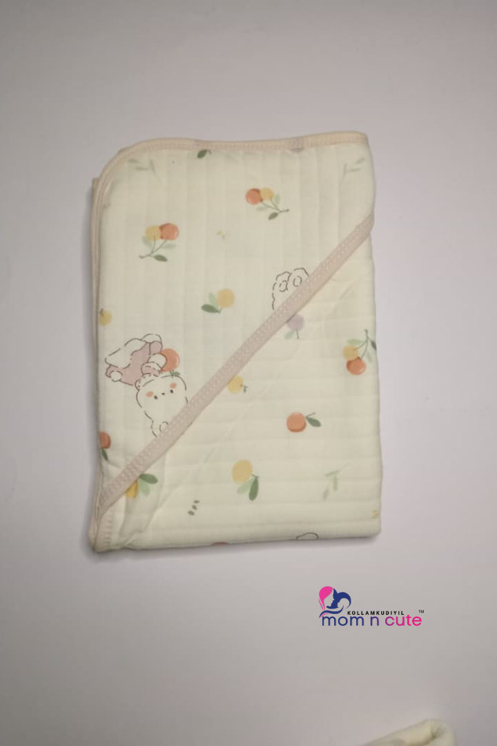 Muslin Hooded Blanket Ivory