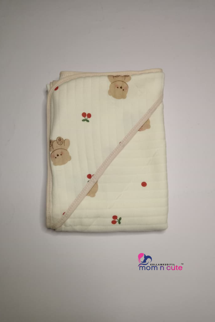 Muslin Hooded Blanket Ivory