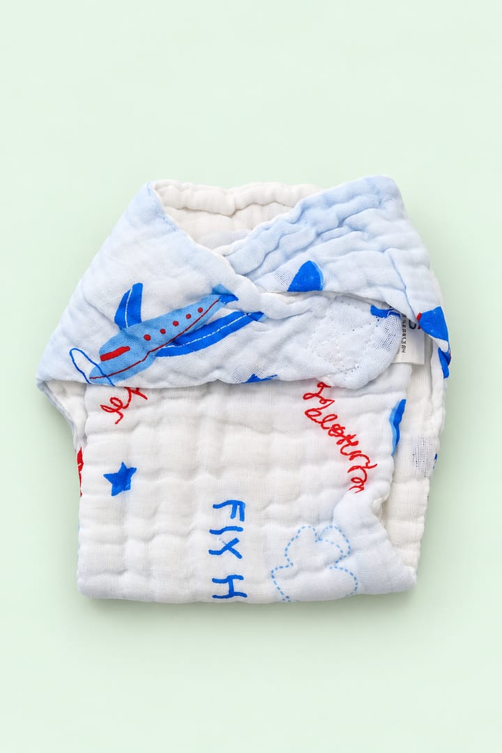 Premium Crinkled Muslin Nappy – 0–3 Months