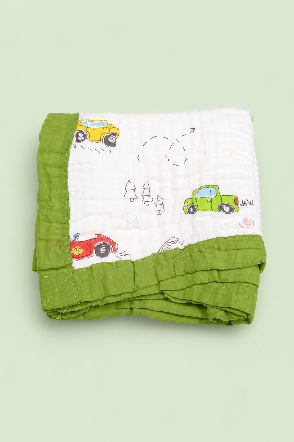 CRINKLED MUSLIN BLANKET - WITH BORDER - PREMIUM 6LAYERED