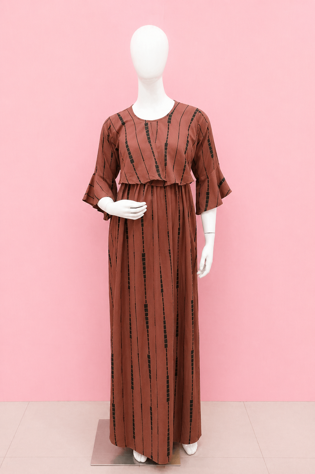 Feeding wear / Maternity wear / Pregnancy dress with side zipper and back tie