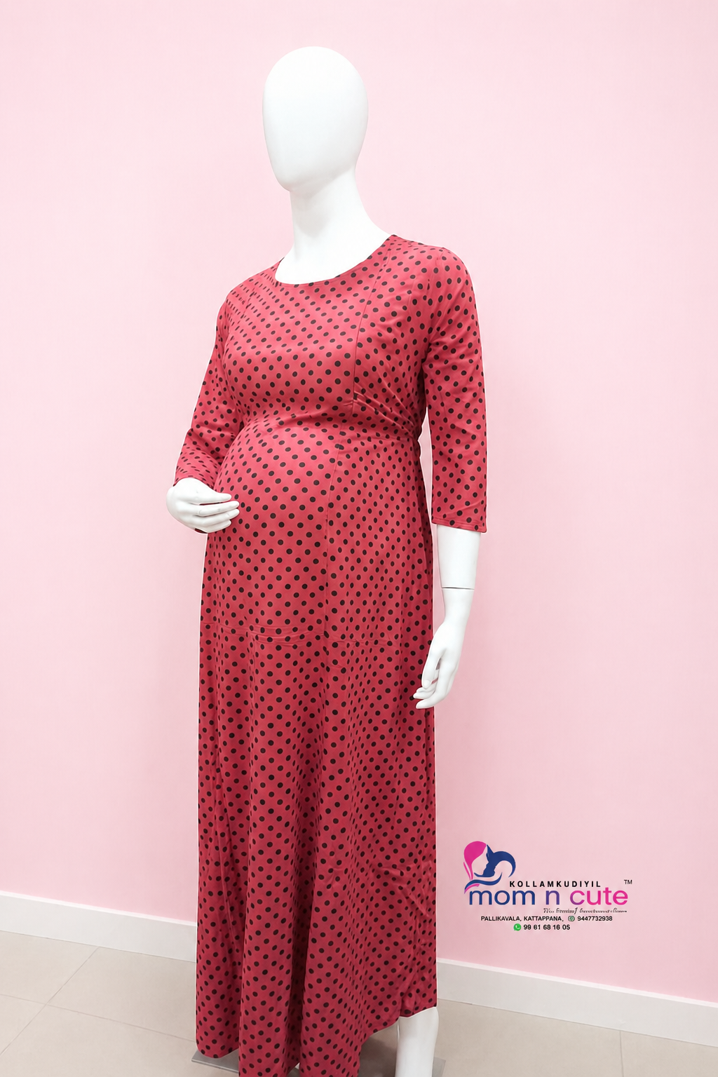 Maternity wear / Pregnancy dress / Feeding wear with side zipper and back tie