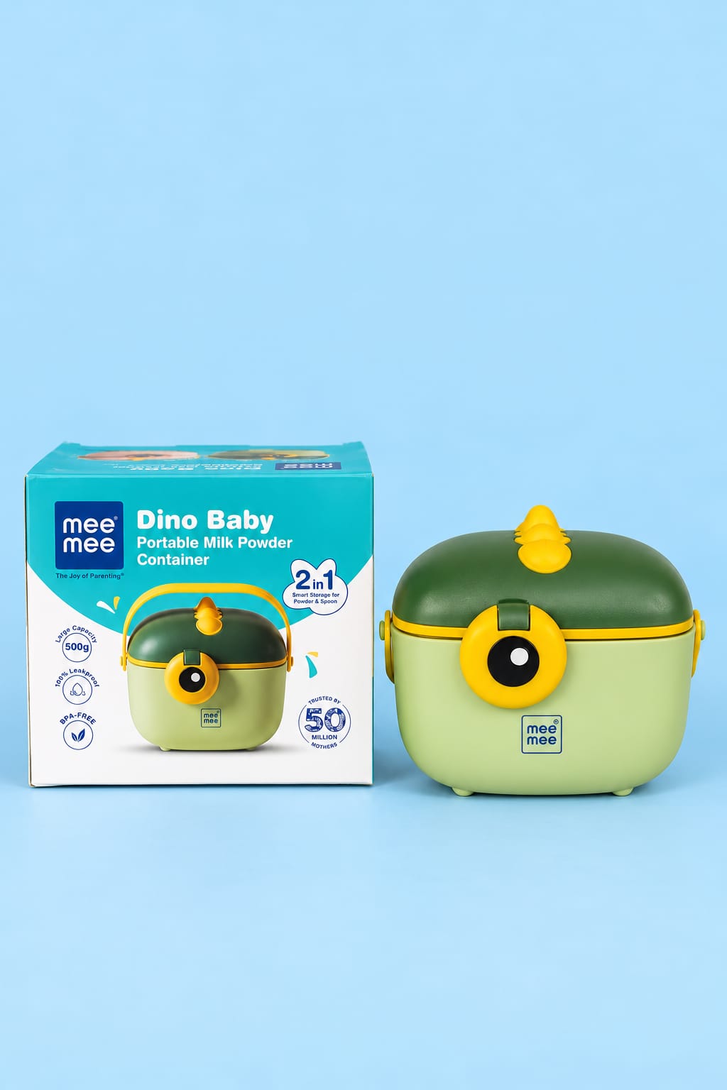 Mee Mee Dino Baby Portable Milk Powder Container – 500g | 2-in-1 Storage Box