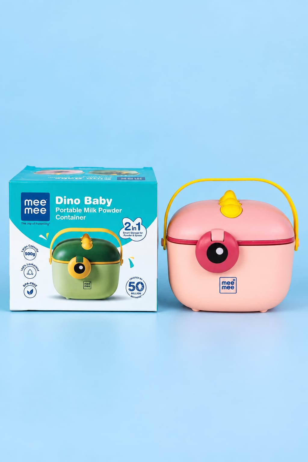 Mee Mee Dino Baby Portable Milk Powder Container – 500g | 2-in-1 Storage Box
