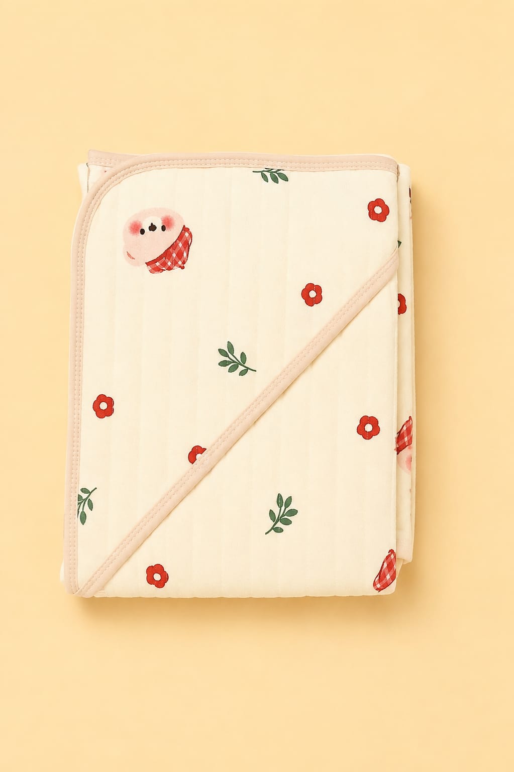Premium Ivory Receiving Blanket | Muslin Hooded Blanket Ivory