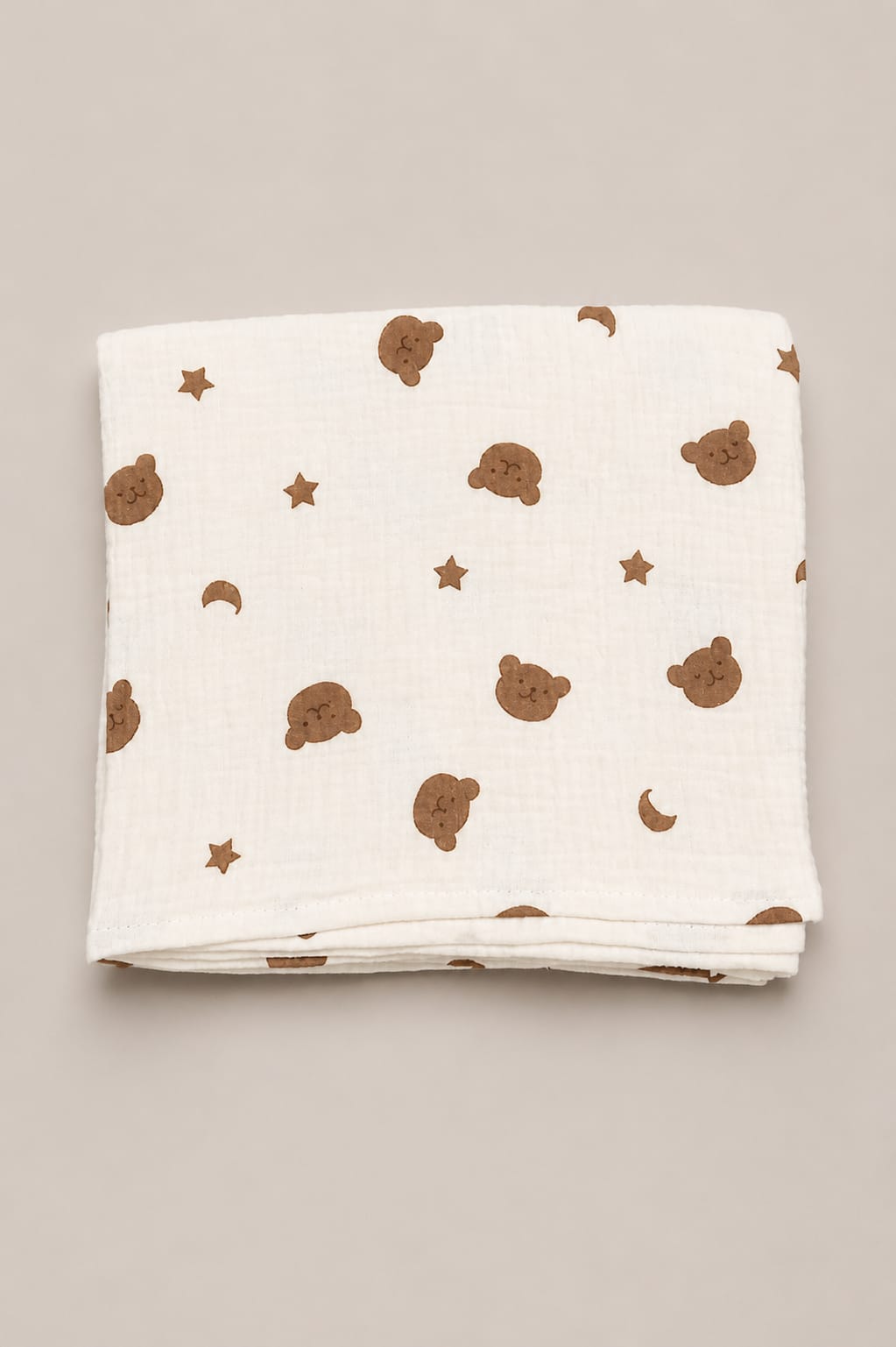 Ivory Crinkled Muslin Swaddle | 100% Cotton Crinkled Muslin Swaddle Wrap for New Born Baby ( in Ivory Color, 100×100 cm) | Baby Blanket & Swaddle for Newborn