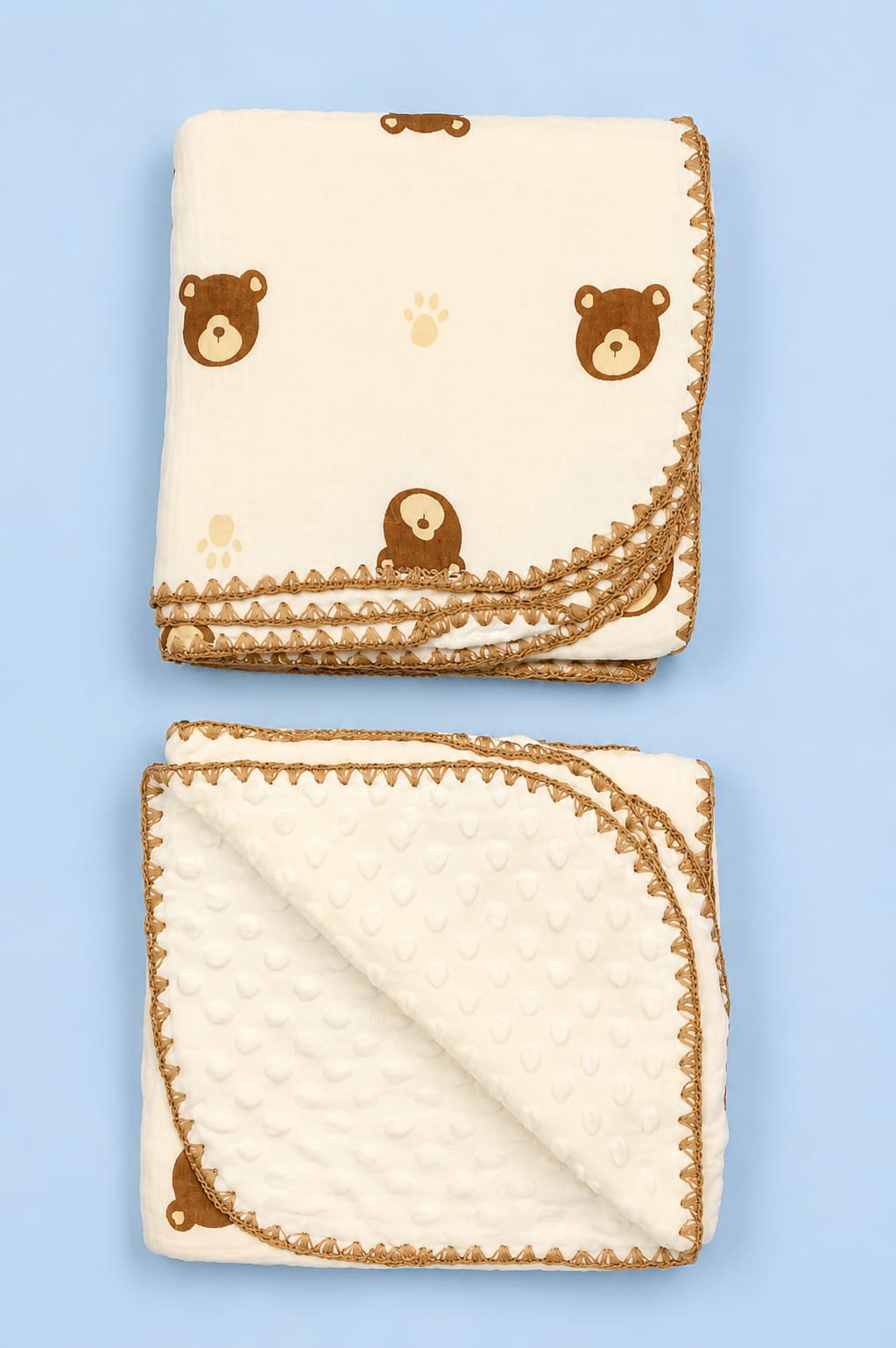 Premium Muslin Bubble Blanket – Ivory Collection