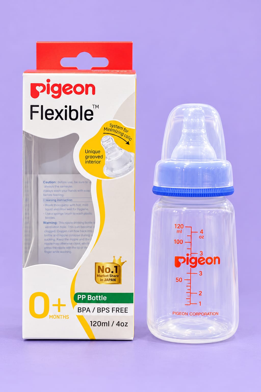 Pigeon Flexible Feeding Bottle - 120 ml / 4 Oz  | BPA & BPS Free
