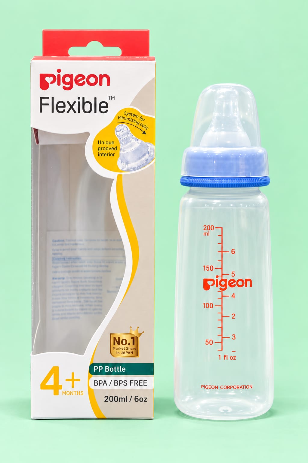 Pigeon Flexible Feeding Bottle – 200 ml | 4+ Months