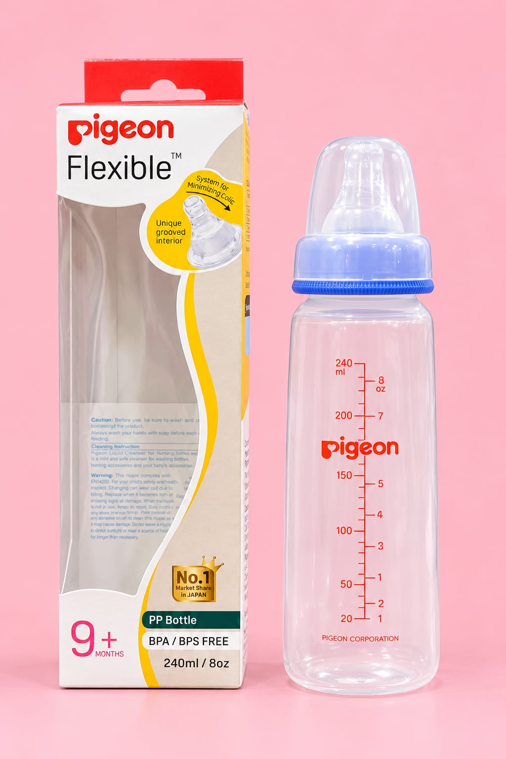 Pigeon Flexible Feeding Bottle – 240 ml | 9+ Months