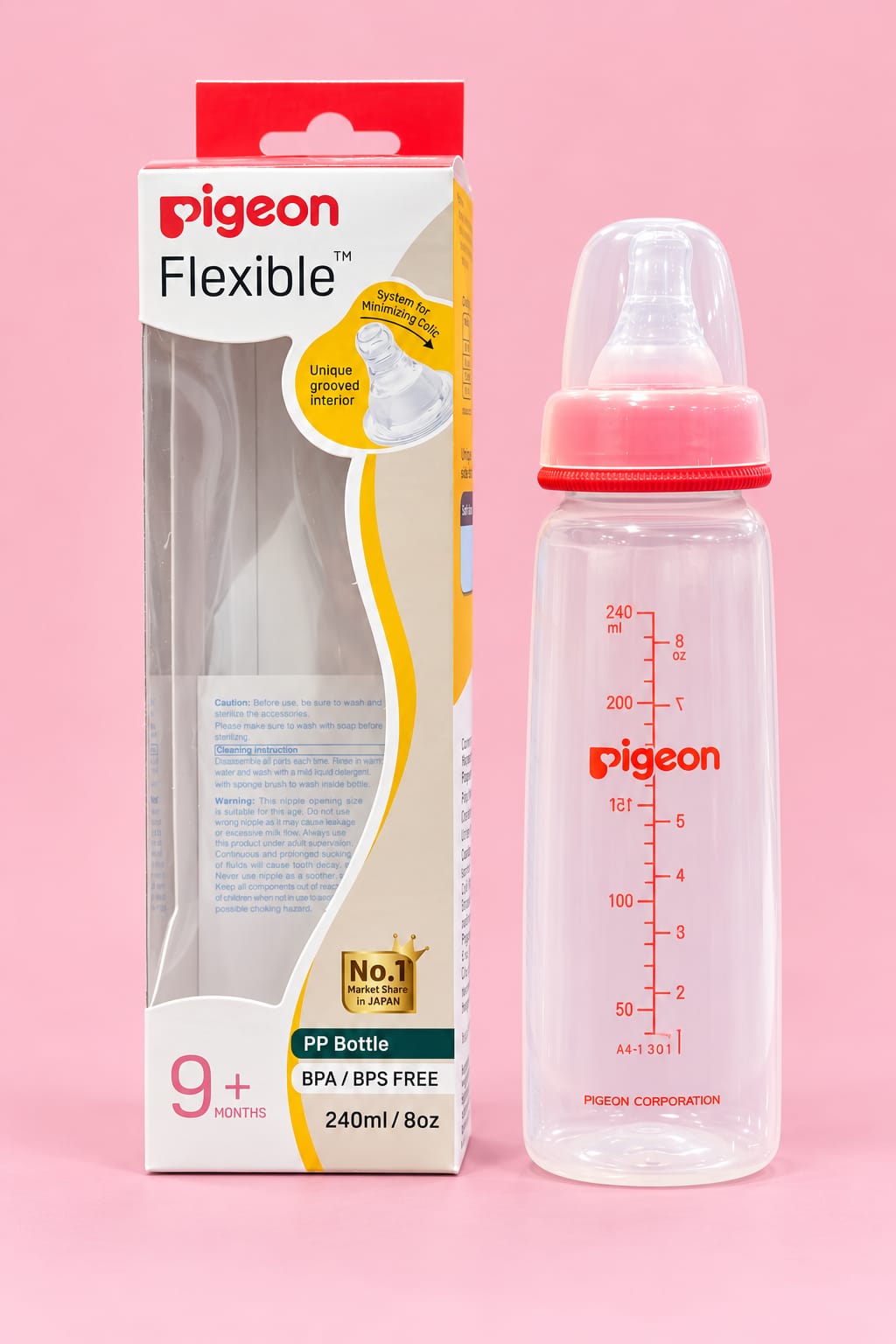 Pigeon Flexible Feeding Bottle – 240 ml | 9+ Months