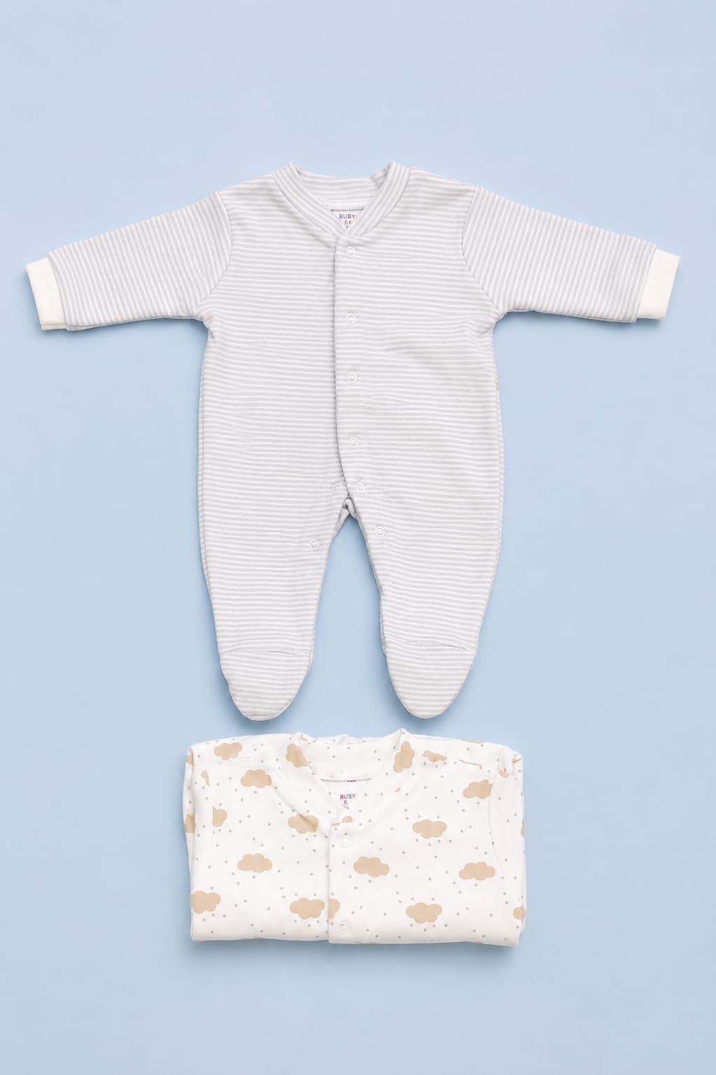 Newborn Sleepsuits With Button / Rompers / Jumpsuit / Night Suits  – 2 Pc Combo