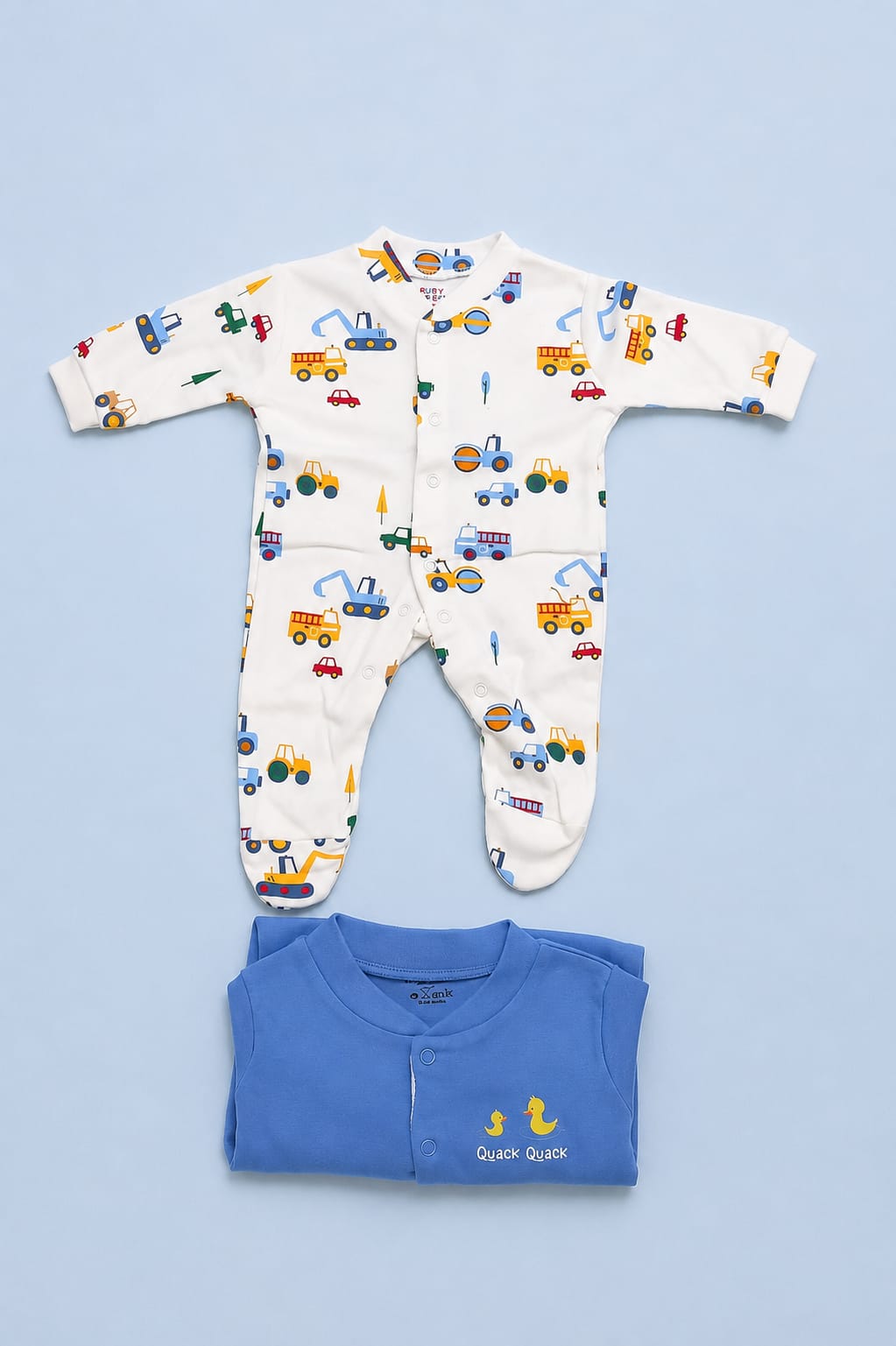Newborn Sleepsuits With Button / Rompers / Jumpsuit / Night Suits  – 2 Pc Combo