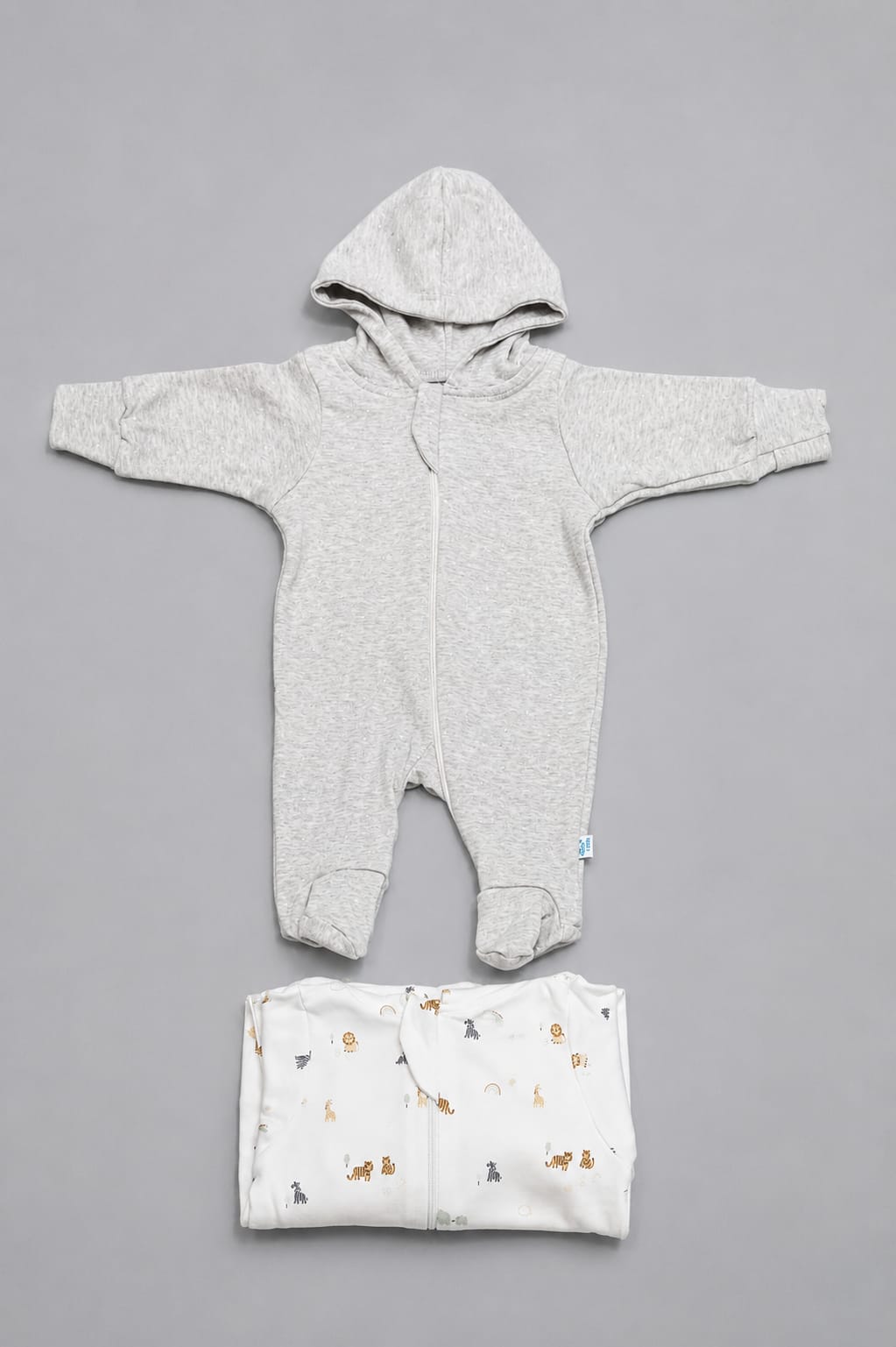 Newborn Hooded Sleepsuits / Rompers / Jumpsuit / Night Suits  – 2 Pc Combo