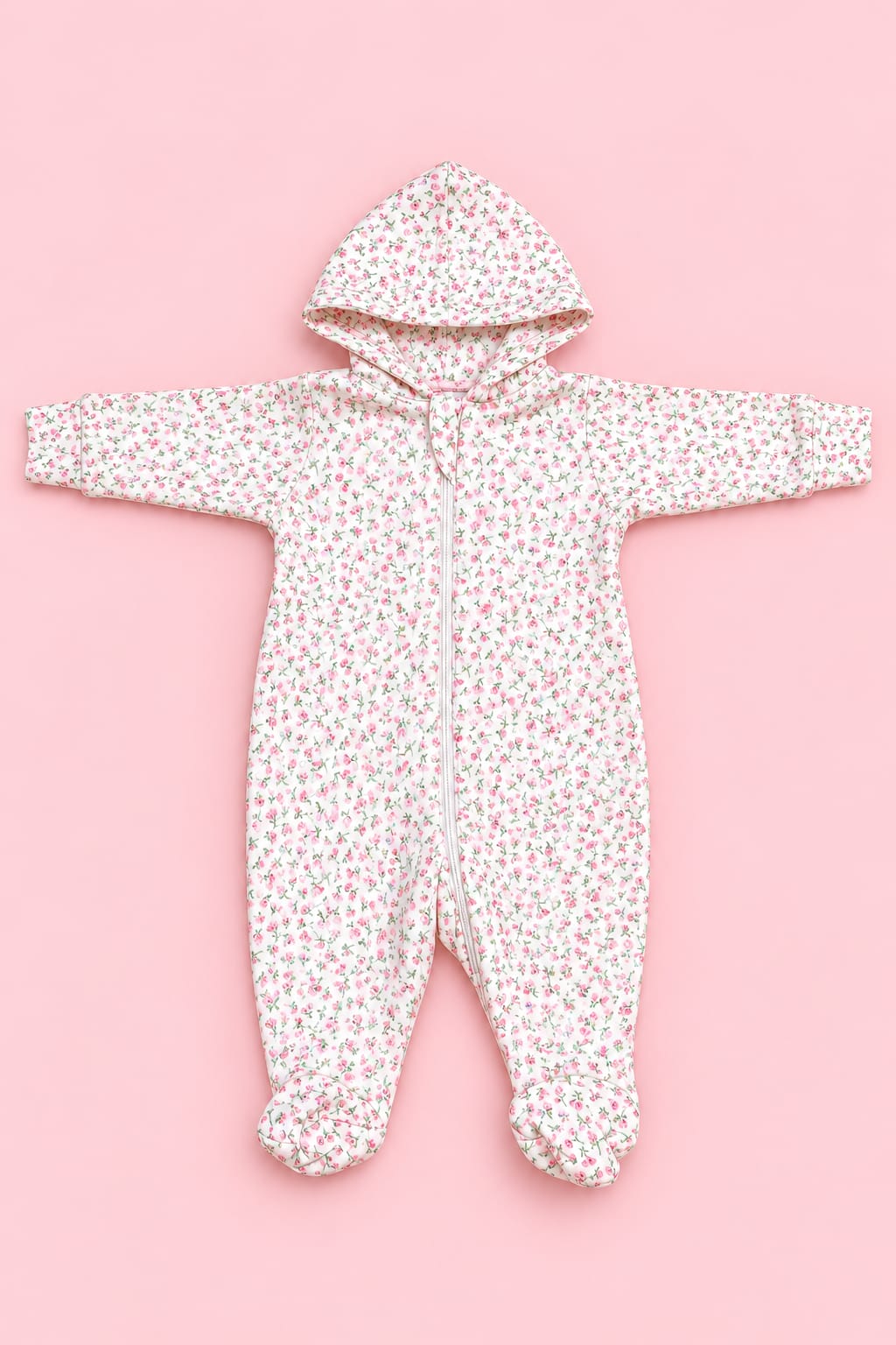 Soft Cotton Hooded Premium Sleepsuit – 0M to 3M