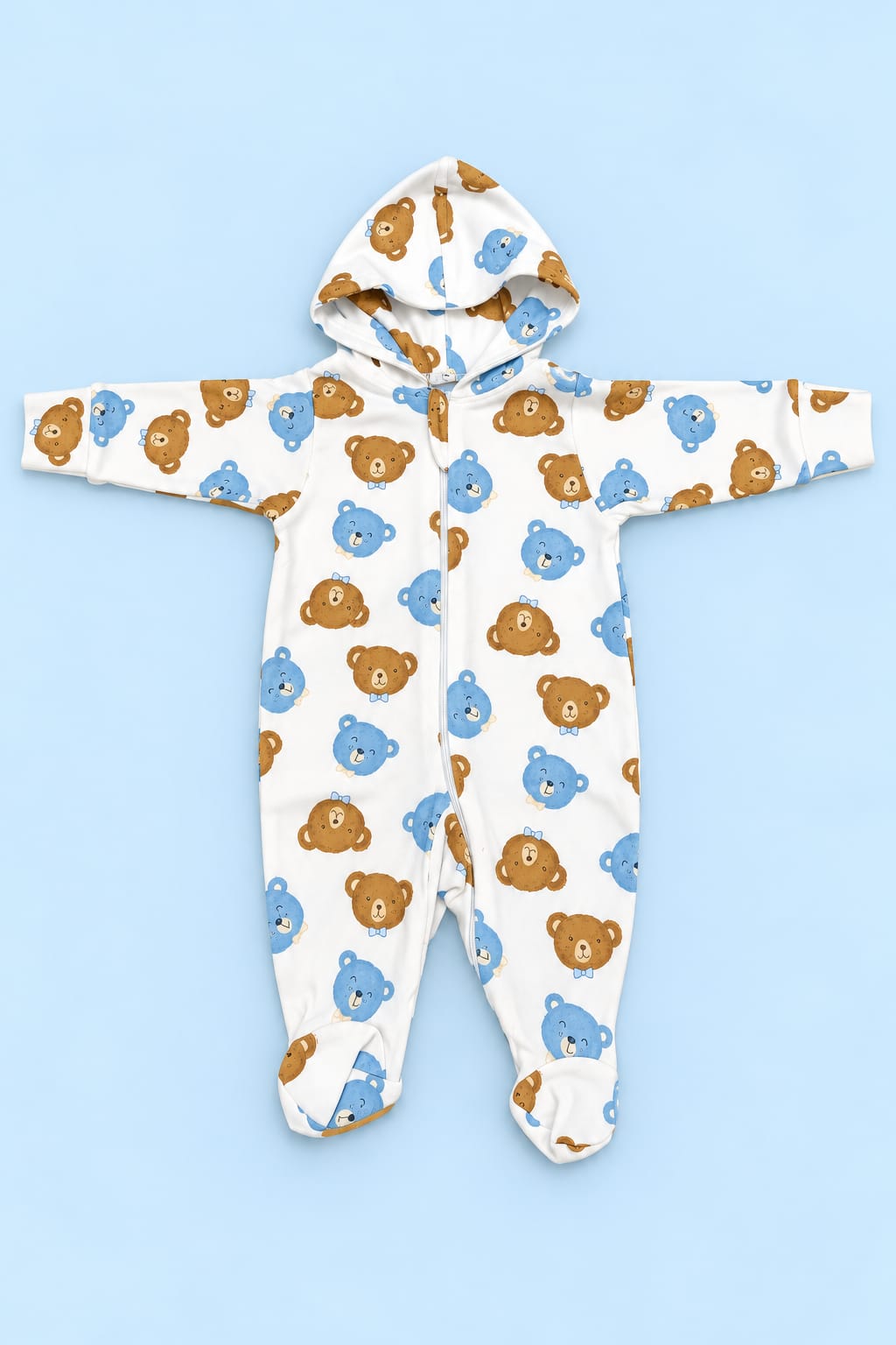 Soft Cotton Hooded Premium Sleepsuit – 0M to 3M