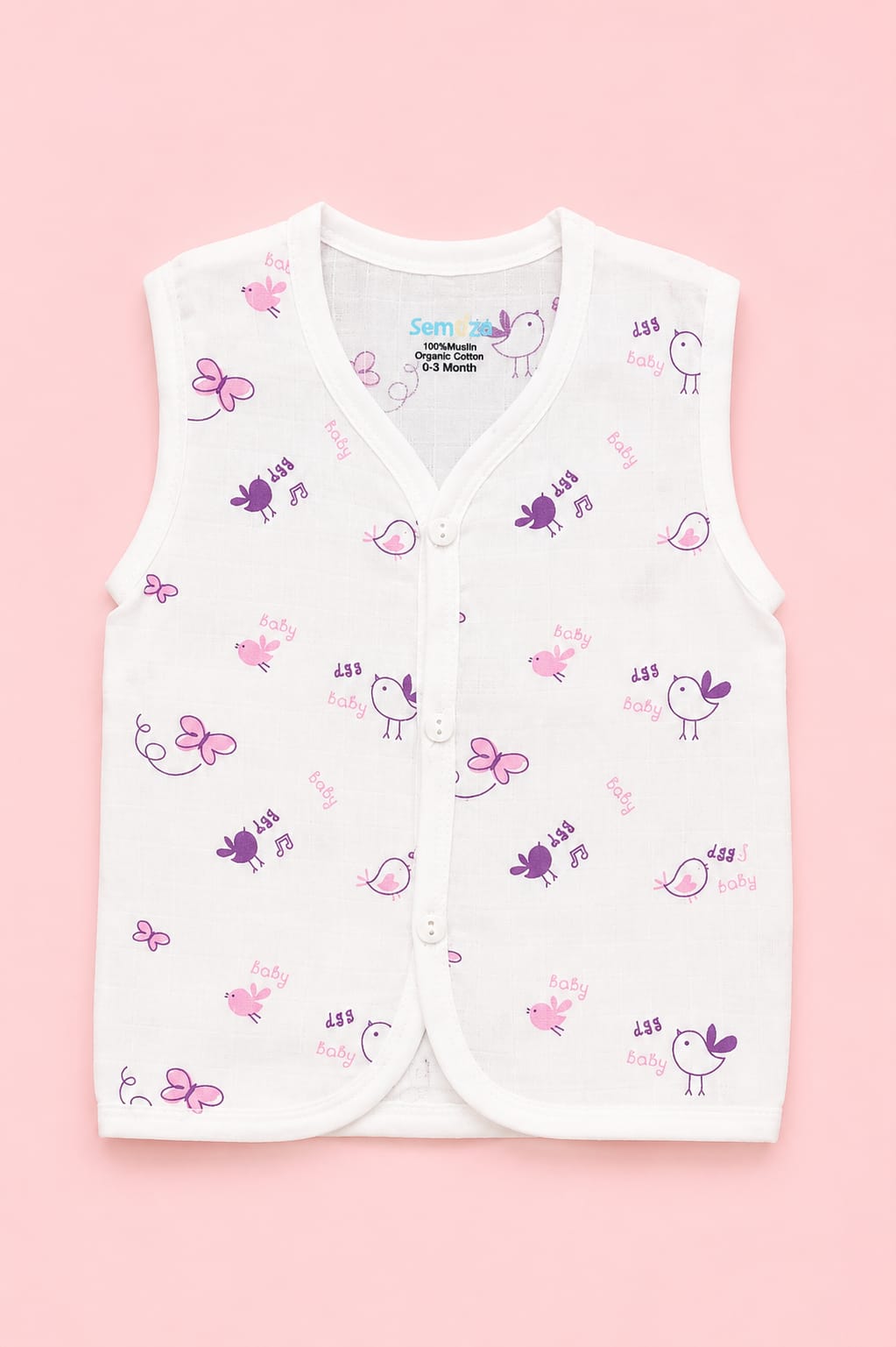 Premium Muslin Jabla – 0–3 Months