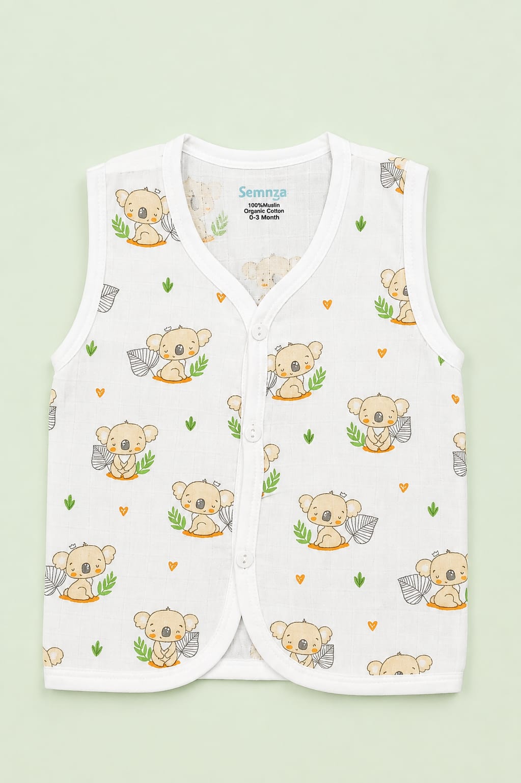 Premium Muslin Jabla – 0–3 Months