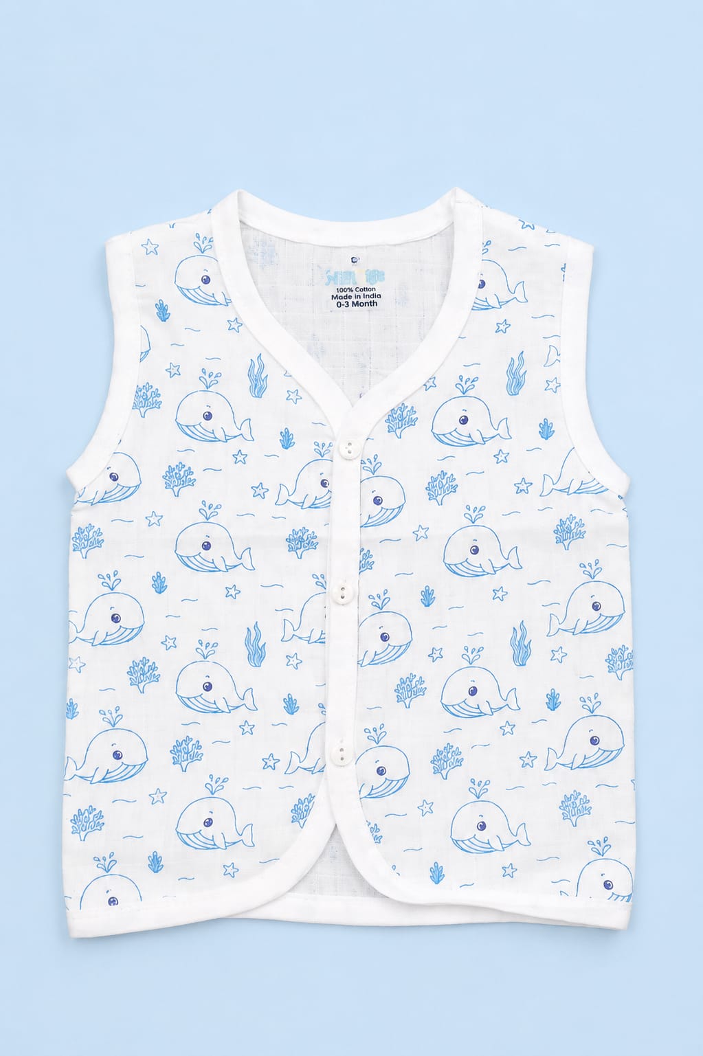 Premium Muslin Jabla – 0–3 Months