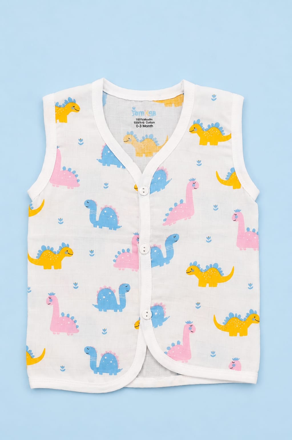Premium Muslin Jabla – 0–3 Months