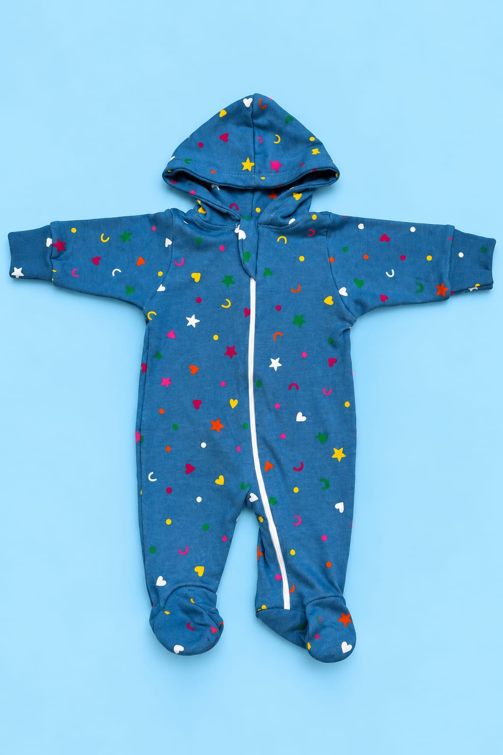 Soft Cotton Hooded Sleepsuit – Newborn