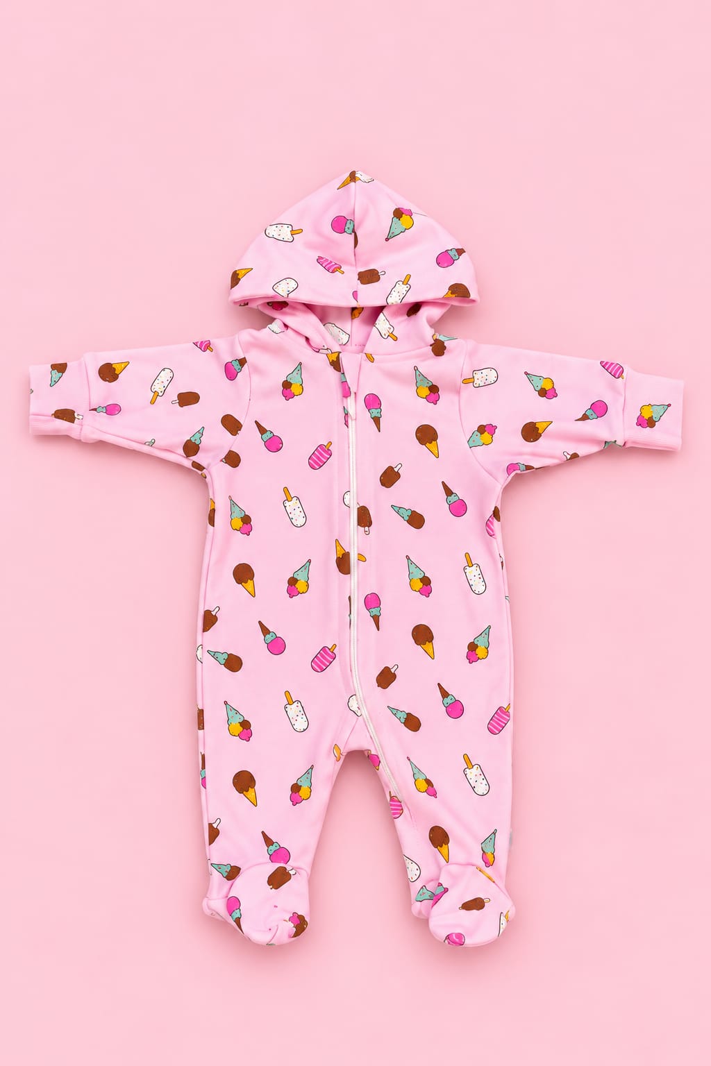 Soft Cotton Hooded Sleepsuit – Newborn