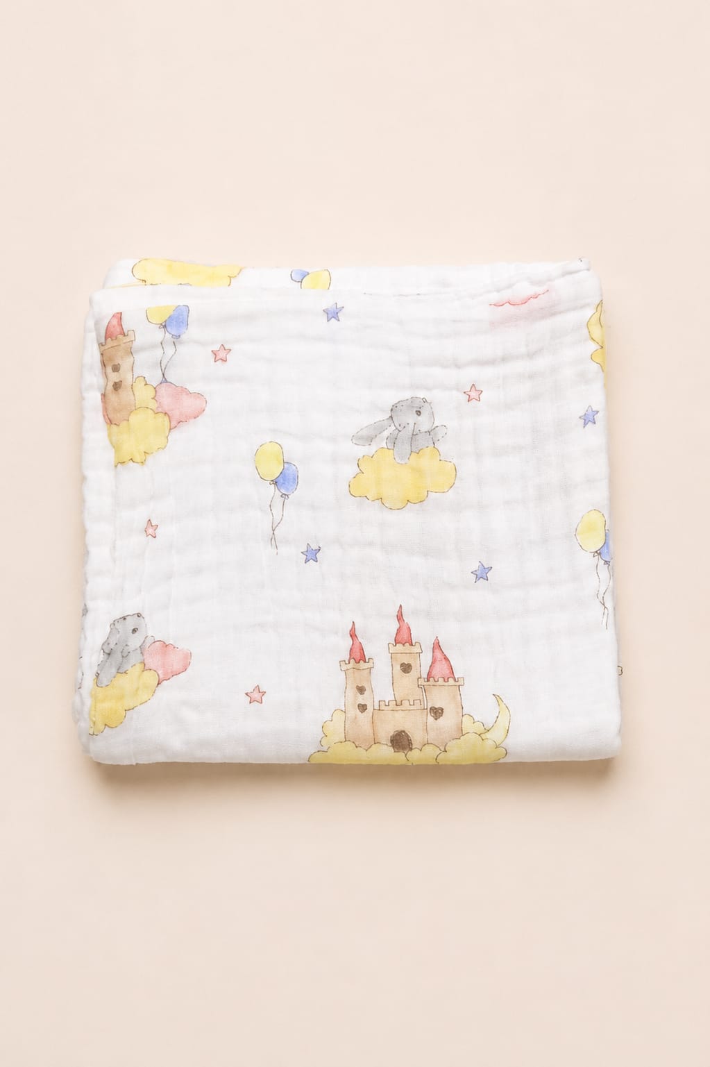 Crinkled Muslin Baby Bath Towel – 50×100 cm