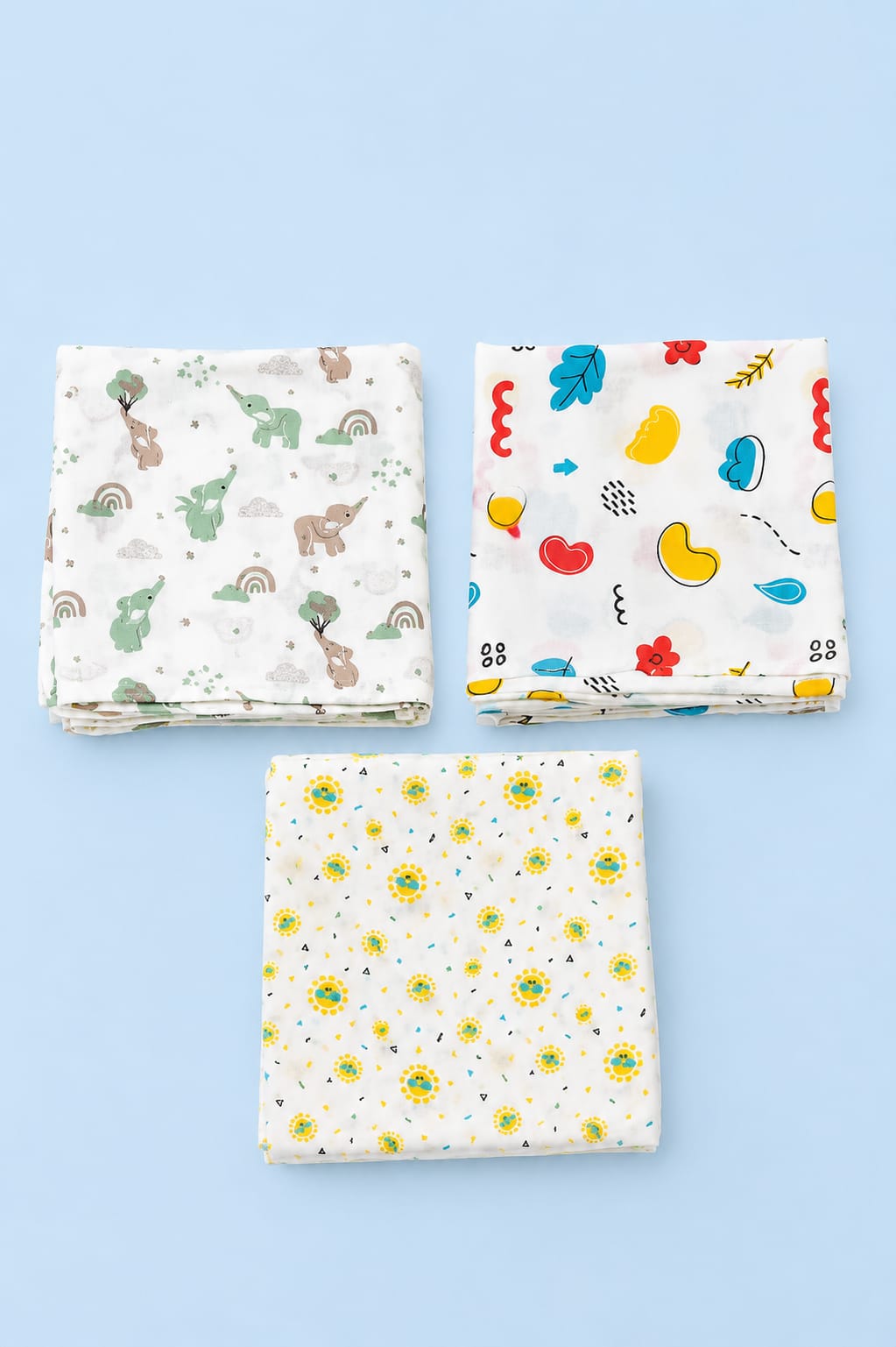 lilmi Soft Muslin Swaddle 3pc Set | 100% Cotton Soft Muslin Swaddle Wrap for New Born Baby | Pack of 3 (100×100 cm) | Baby Blanket & Swaddles for Newborn